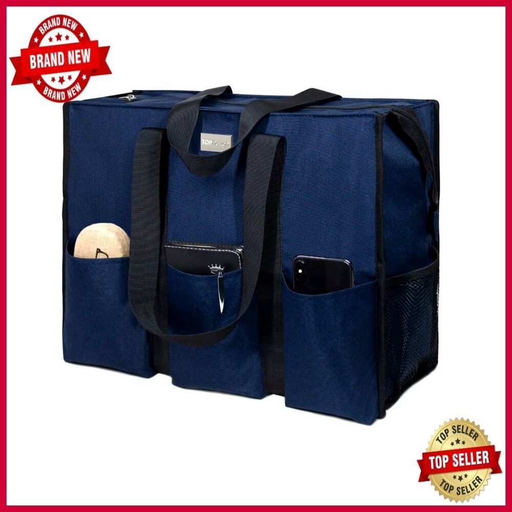Large Water Resistant Tote Bag with 13 Pockets for Work & Travel